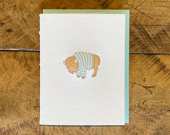 Buffalo Sweater Letterpress Card