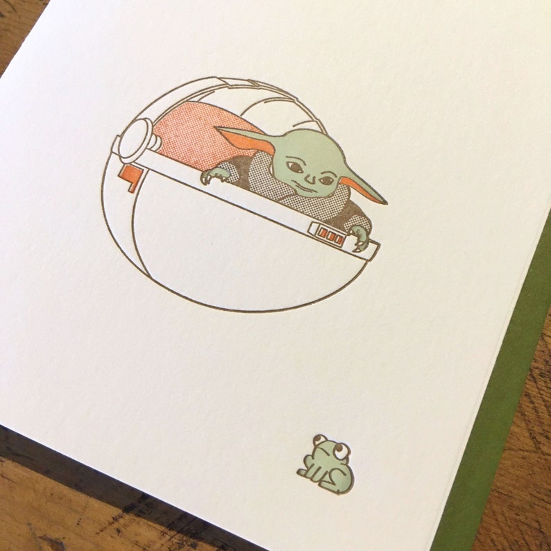 Star Wars Baby Yoda Letterpress Card
