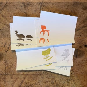 Eames Chair Letterpress Grußkarten - Set mit 8 Karten