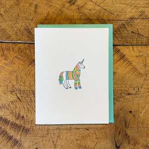 Einhorn Pullover Letterpress Karte