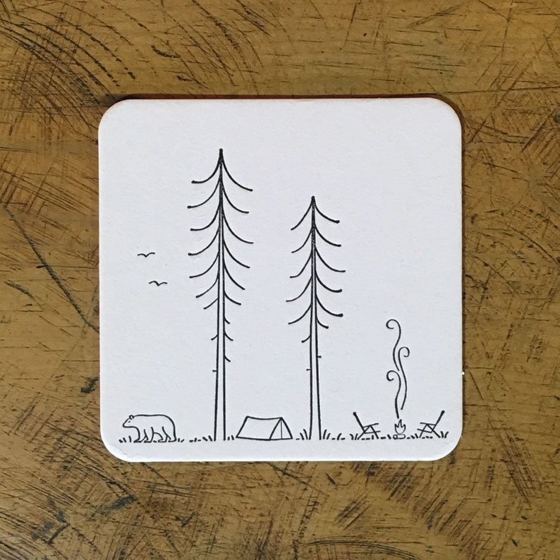 Minimal Adventure Letterpress Coasters - Thumbnail 5
