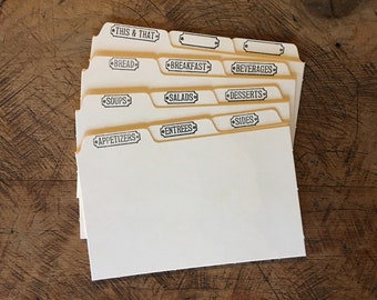 3"x5" Letterpress Recipe Card Dividers