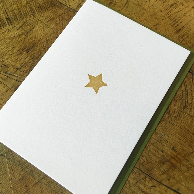 Gold Star Letterpress Holiday Card image 2