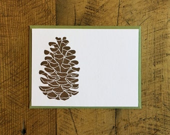 Pine Cone Letterpress Gift Enclosure Card