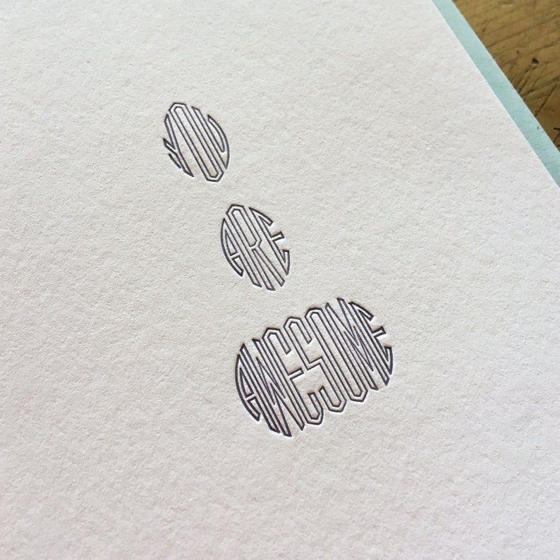 You Are Awesome Letterpress Card