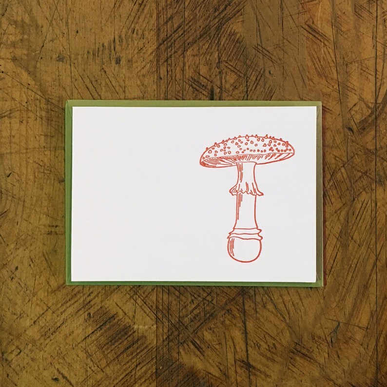 Mushroom Letterpress Gift Enclosure Card image 1