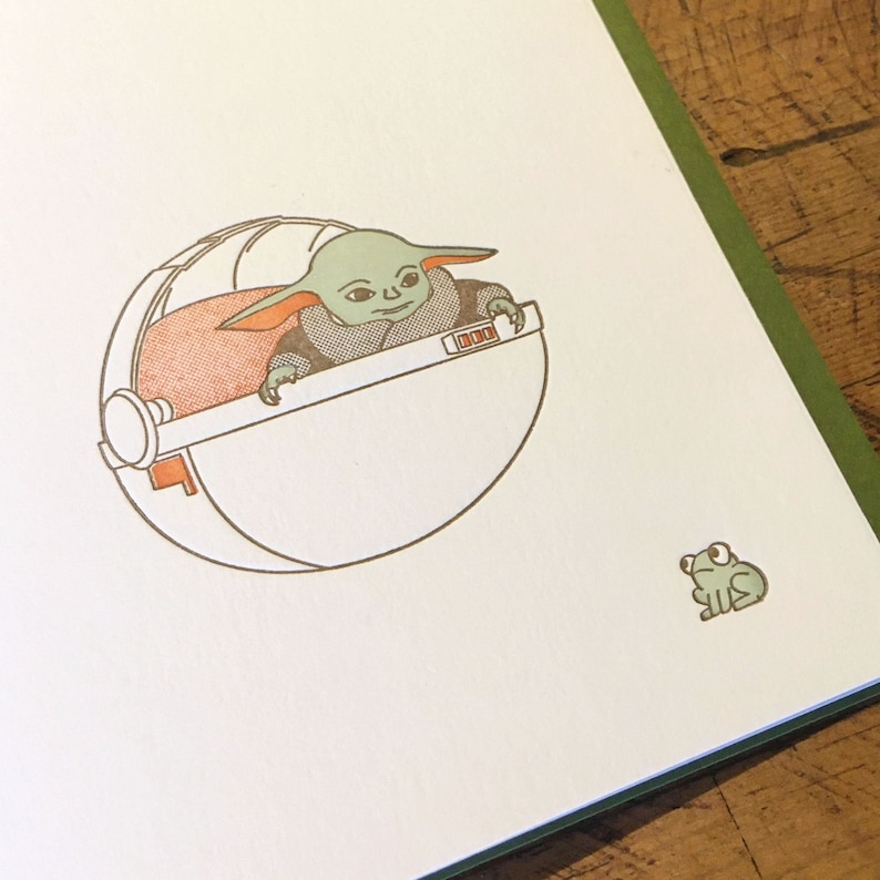 Star Wars Baby Yoda Letterpress Card