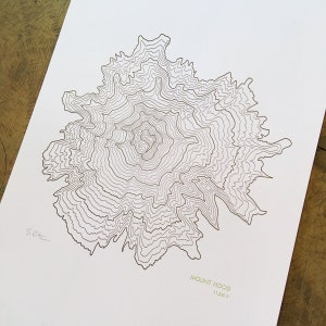 Mount Hood Oregon Topographic Map Letterpress Print - 12" x 18" image 2