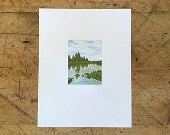 Mirror Pond Letterpress Print