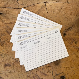 4 "x6" Letterpress-Rezeptkarten - Doppelseitig