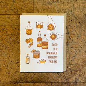 Vintage Letterpress Geburtstagskarte