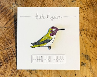 Emaille pin Anna's Hummingbird