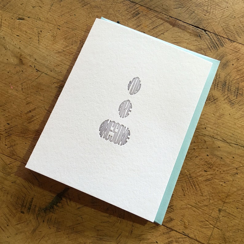 You Are Awesome Letterpress Card