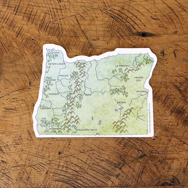 Oregon Sticker Template Oregon State Map Sticker - Etsy