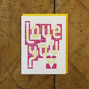 Carte typographique Je t'aime