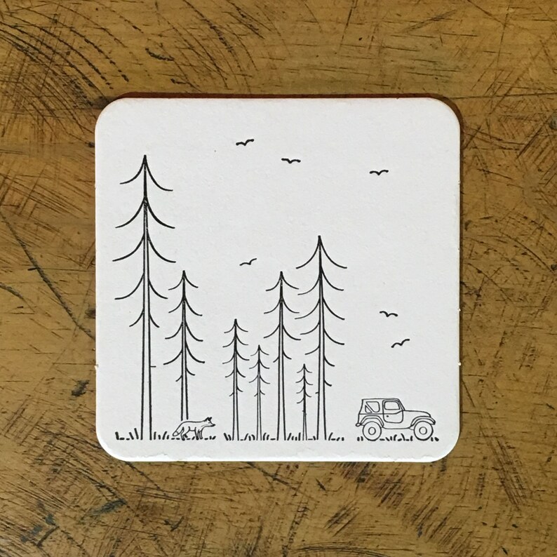 Minimal Adventure Letterpress Coasters