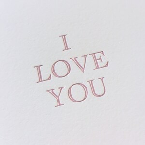 I Love You Letterpress Card afbeelding 3