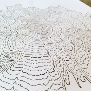 Mount Hood Oregon Topographic Map Letterpress Print - 12" x 18" image 3