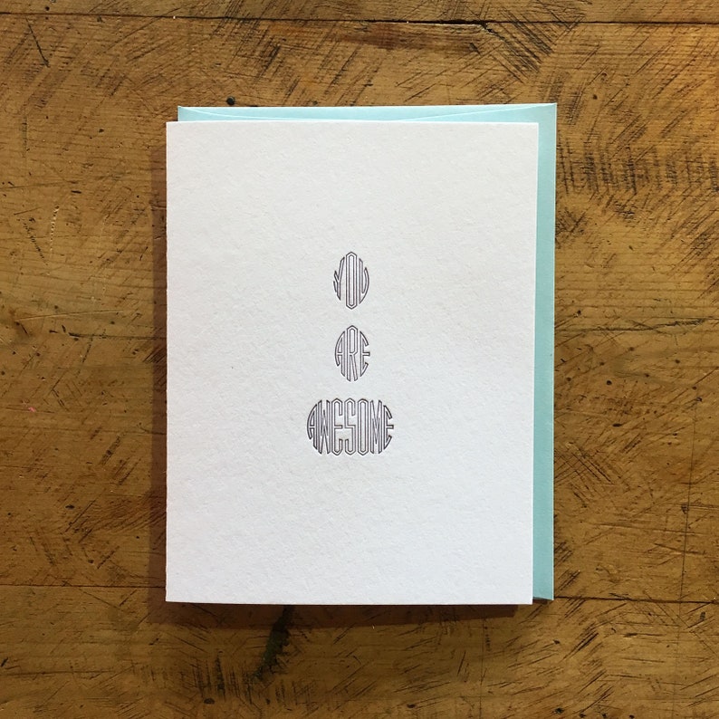 You Are Awesome Letterpress Card