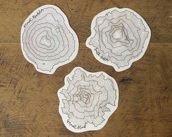 Oregon Topographic Map Stickers