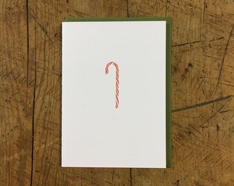 Candy Cane Letterpress Holiday Card