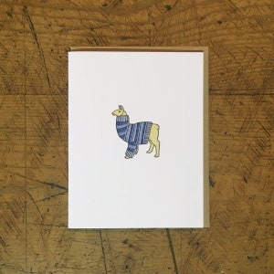 Lama Pullover Letterpress Karte