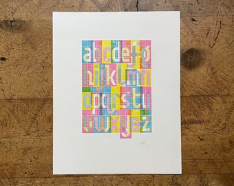 Alpha-Blox Alphabet Letterpress Print - 11" x 14"