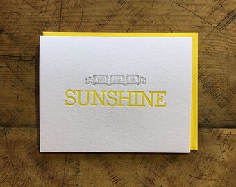 You Are My Sunshine Letterpress Card