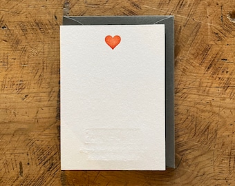 Heart Letterpress Gift Enclosure Card