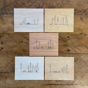 Minimal Adventure Letterpress and Watercolour Wood Prints - 8&quot;x10&quot;