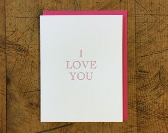 I Love You Letterpress Karte