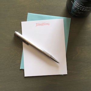 Custom Letterpress Notecards - Argent