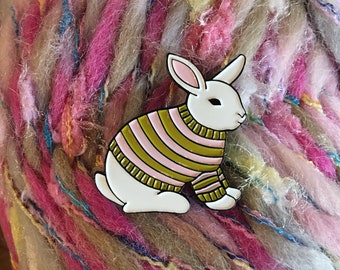 Bunny Sweater Enamel Pin