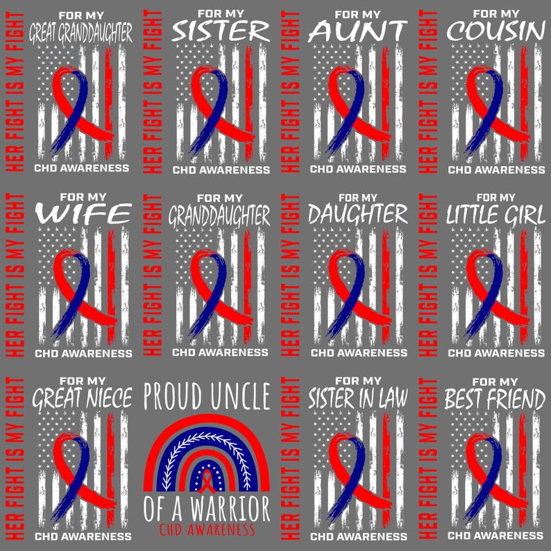 CHD Awareness Flag Family's Member Heart Disease Products PNG - Etsy