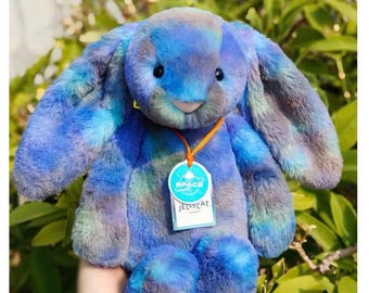 Jellycat Zodihop Luxe Bunny, Galaxy Lila Teal Kuscheltier, Plüsch Hase (31 cm)