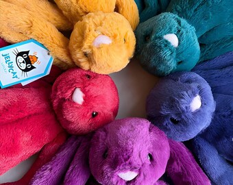 Jellycat Bashful Bunny Small Plush Rabbit, 18cm Jewel Tones Collection Stuffed Animal