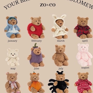 Jellycat Bartholomew Bear Strawberry Costume - Etsy