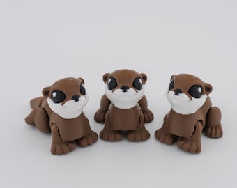 Gelede otterjongen – 3D-geprint bureauhuisdier, fidgetspeeltje