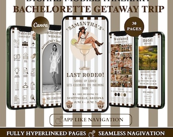 Last Rodeo Bachelorette Itinerary, Editable Western Theme Mobile Template (Digital Download)