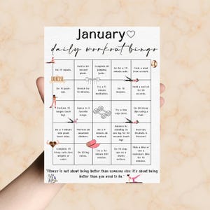 2026 Bingo Card Template, Printable New Year Resolution Goal, Vision Board (Digital Download, Canva)