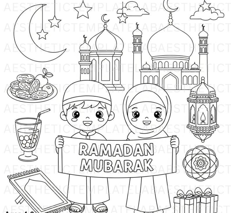 30+ Ramadan Coloring Pages for Kids, Printable Islamic Coloring Book ...