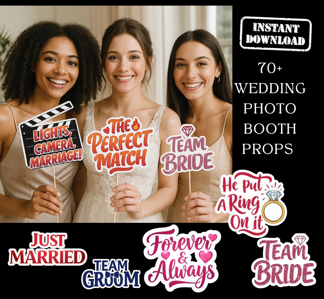 Reception Prop Wedding Photo Booth Props, 70+ Funny Bride Groom Reception Party Decor ...