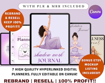 Pacote de Planejamento de Manifestação PLR | Modelos MRR editáveis do Canva (Download instantâneo)
