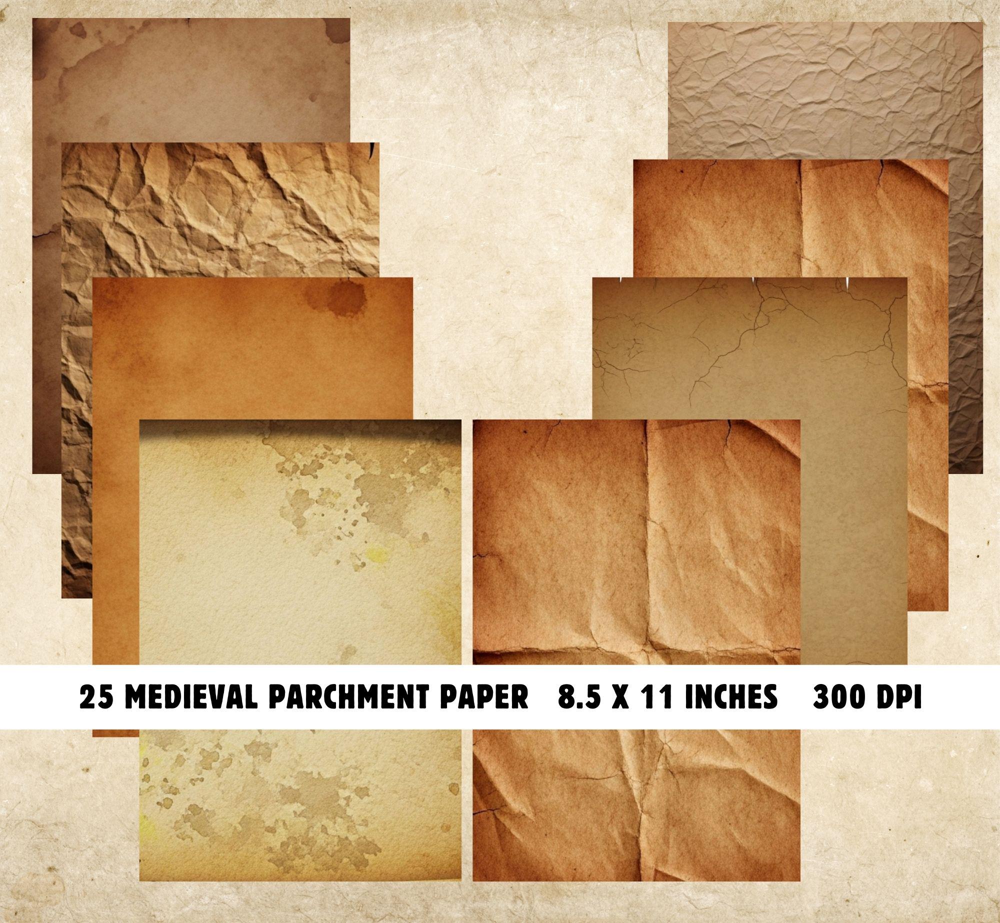 Medieval Parchment Paper, 25 Vintage Manuscript Pages, Antique Aged ...