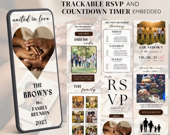 Digital Family Reunion Registration Invitation With RSVP Tracking, Editable Web Family Reunion Invite Template, Family Reunion Invite Flyer