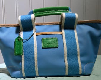 Vintage Y2K Coach Signature Canvas Shoulder Bag 1482 Teal Hobo - Etsy
