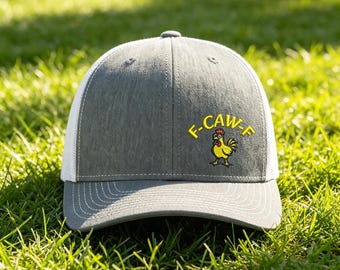 Gestickte Hahn Snapback Hat | F-CAW-F Vintage Baseball Cap Unisex Camo Grau Schwarz