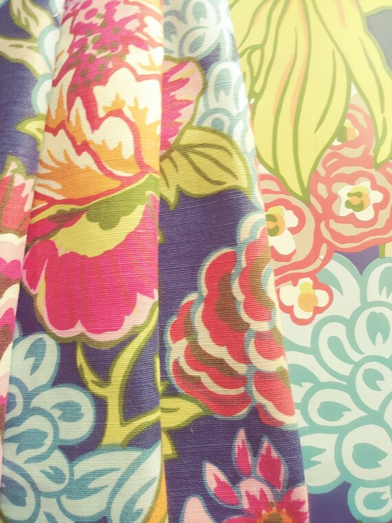 Thibaut Dynasty Honshu pleated pair of curtains. Modern Etsy