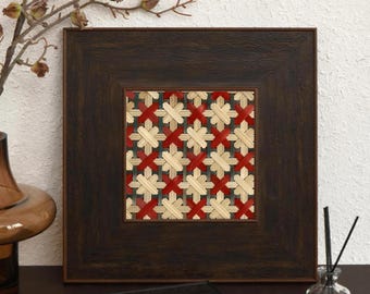 Colgante de pared de bambú con geometría tejida, estilo vintage tradicional, decoración de pared, bohemio, japonés, zen, para el hogar.