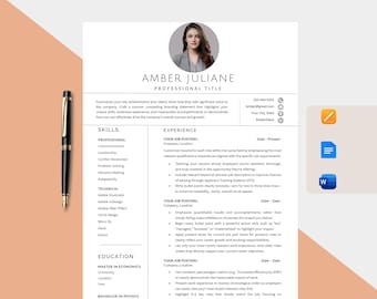 Plantilla de CV moderna / CV editable y carta de presentación (Word y Google Docs)